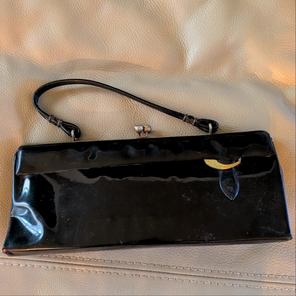 Vintage 50s Elegant Black Handbag